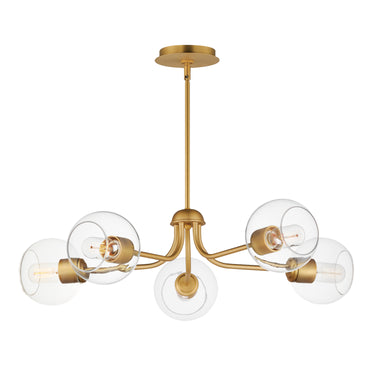Maxim Lighting Knox 5-Light Globe Chandelier Natural Aged Brass