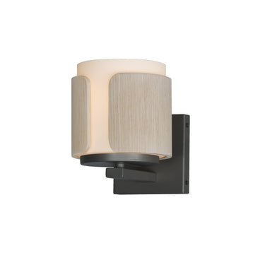 Maxim Lighting Draughtsman Wall Sconce Natural Wood/Charcoal