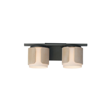 Maxim Lighting Draughtsman 2-Light Bath Vanity Natural Wood/Charcoal