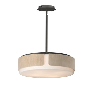 Maxim Lighting Draughtsman 18" Semi Flush Mount Pendant Natural Wood/Charcoal