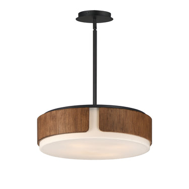 Maxim Lighting Draughtsman 18" Semi Flush Mount Pendant Walnut/Black