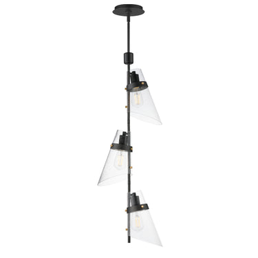 Maxim Lighting Finch 3-Light Vertical Pendant Dark Bronze/Antique Brass