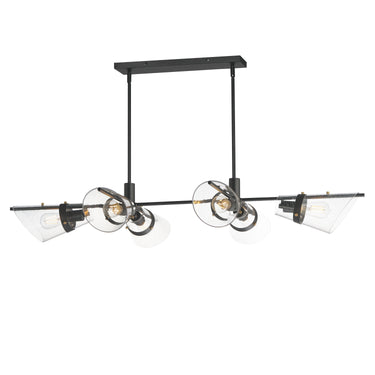 Maxim Lighting Finch 6-Light Linear Pendant Dark Bronze/Antique Brass