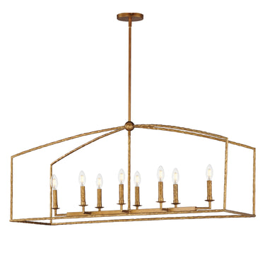 Maxim Lighting Martel 8-Light Linear Chandelier Etruscan Gold