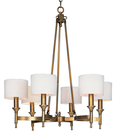 Maxim Lighting Fairmont 6-Light Chandelier Natural Aged Brass