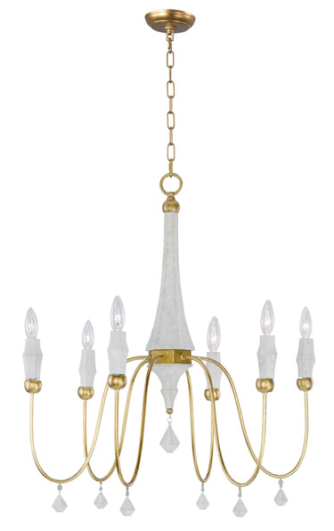 Maxim Lighting Claymore 6-Light Chandelier Claystone/Gold Leaf