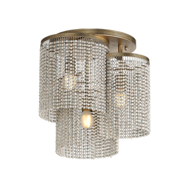 Maxim Lighting Fontaine 3-Light Flush Mount Golden Silver