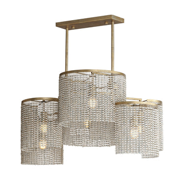 Maxim Lighting Fontaine 6-Light Linear Pendant Golden Silver