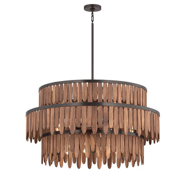 Maxim Lighting Marimba 3-Tier Chandelier Walnut