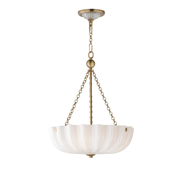 Maxim Lighting Bundt 15" Pendant/Semi-Flush Mount White/Natural Aged Brass
