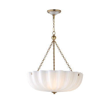 Maxim Lighting Bundt 17.5" Pendant/Semi-Flush Convertible White/Natural Aged Brass