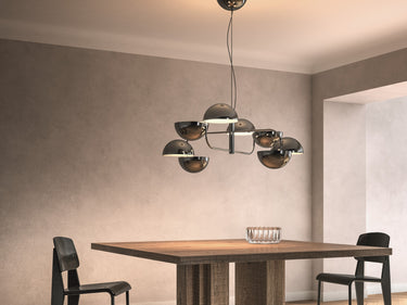 Penta Elisabeth suspension light with glass spheres, designed by Carlo Colombo