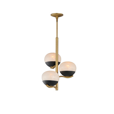 Maxim Lighting Lucerne 3-Light Chandelier Black/Natural Aged Brass
