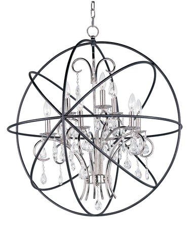 Maxim Lighting Orbit 9-Light Pendant Anthracite/Polished Nickel