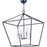 Maxim Lighting Abode 4-Light Chandelier Textured Black/Polished Nickel