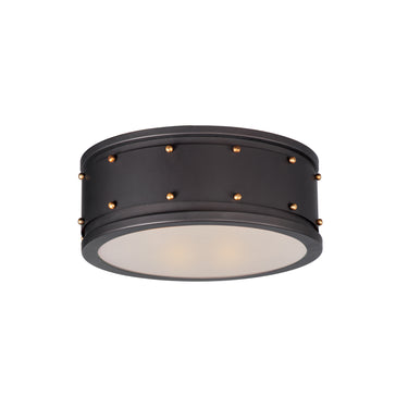 Maxim Lighting Trestle 2-Light Flush Mount Oil Rubbed Bronze/Antique Brass