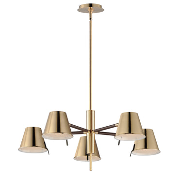 Maxim Lighting Carlo 5-Light LED Chandelier Dark Bronze, Leather, Heritage Brass