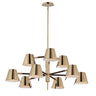 Maxim Lighting Carlo 9-Light LED Chandelier Dark Bronze, Leather, Heritage Brass