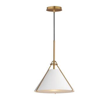 Maxim Lighting Lucas Pendant White/Natural Aged Brass