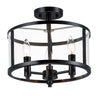 Maxim Lighting Sentinel 3-Light Semi Flush Black