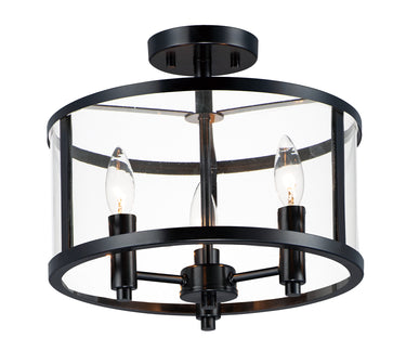 Maxim Lighting Sentinel 3-Light Semi Flush Black