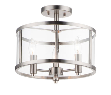 Maxim Lighting Sentinel 3-Light Semi Flush Satin Nickel