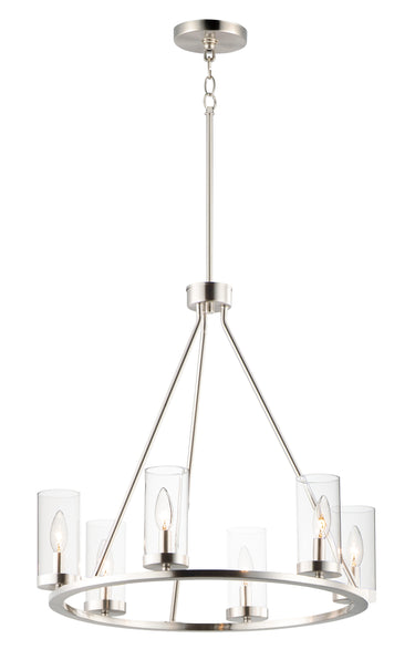 Maxim Lighting Sentinel 6-Light Chandelier Satin Nickel