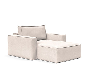 Newilla Lounger Chair with Storage and Standard Arms in 255 Adario Basmati by Innovation Living for Modern Living Rooms