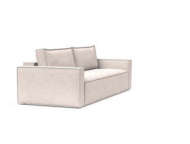 Innovation Living Newilla sofa bed with standard arms and hidden storage in 255 Adario Basmati fabric