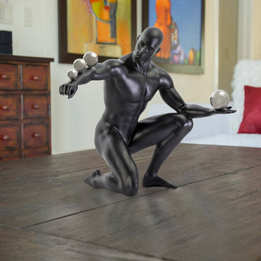 Finesse Decor Jean Sculpture Matte Black and Steel