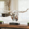 Finesse Decor Large Saluting Man Resin Sculpture Chrome