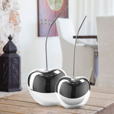 Finesse Decor Medium Chrome Cherry Sculpture 22" Tall