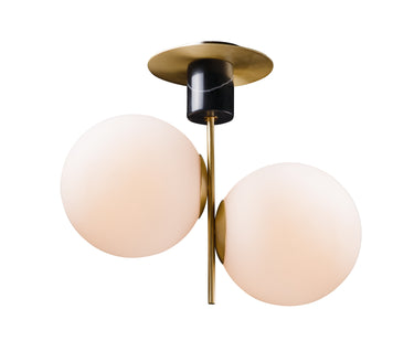 Maxim Lighting Vesper 2-Light Semi-Flush Satin Brass/Black