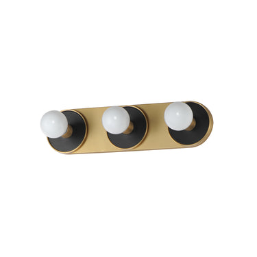 Maxim Lighting Hollywood 3-Light Sconce Black/Natural Aged Brass