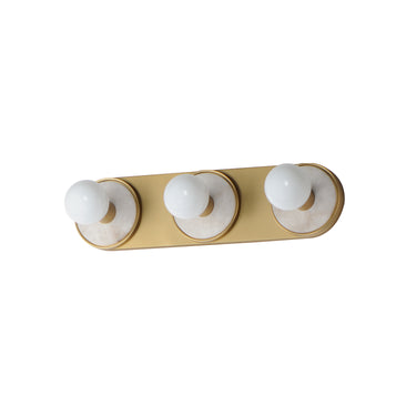Maxim Lighting Hollywood Stone 3-Light Sconce with LED Bulb Whit Alabaster/Natural Aged Brass
