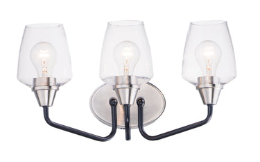 Maxim Lighting Goblet 3-Light Bath Vanity Black/Satin Nickel