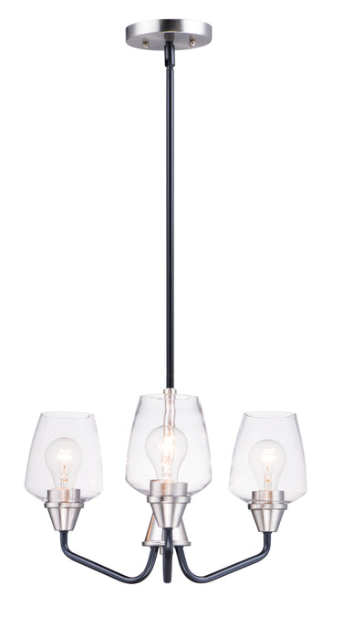 Maxim Lighting Goblet 3-Light Chandelier Black/Satin Nickel
