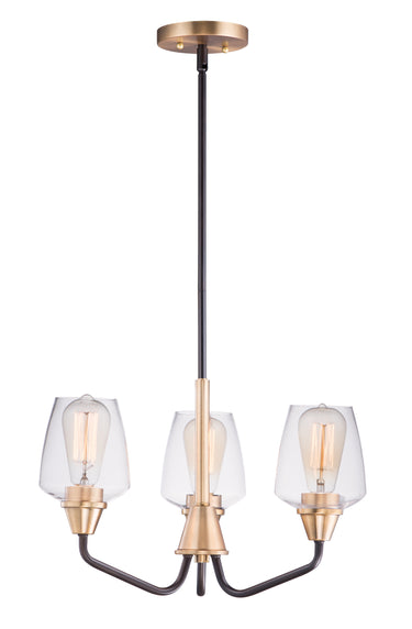 Maxim Lighting Goblet 3-Light Chandelier Bronze/Antique Brass