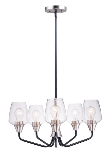 Maxim Lighting Goblet 5-Light Chandelier Black/Satin Nickel