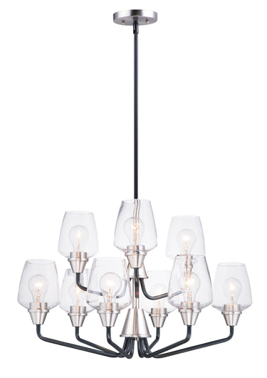Maxim Lighting Goblet 9-Light Chandelier Black/Satin Nickel