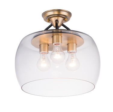Maxim Lighting Goblet 3-Light Semi Flush Mount Bronze/Antique Brass