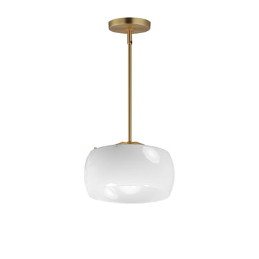 Maxim Lighting Glazed Pendant White/Natural Aged Brass