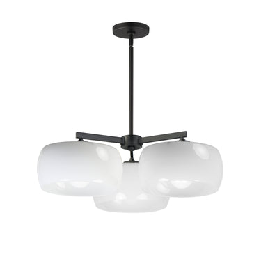 Maxim Lighting Glazed 3-Light Chandelier White/Black