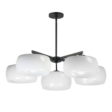 Maxim Lighting Glazed 5-Light Chandelier White/Black