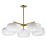 Maxim Lighting Glazed 5-Light Chandelier White/Natural Aged Brass