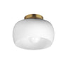 Maxim Lighting Glazed Flush Mount White/Natural Aged Brass