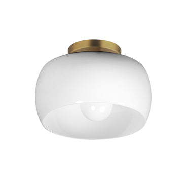 Maxim Lighting Glazed Flush Mount White/Natural Aged Brass
