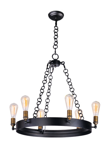 Maxim Lighting Noble 6-Light Chandelier Black/Natural Aged Brass