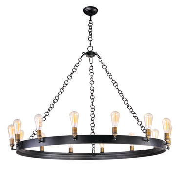 Maxim Lighting Noble 14-Light Chandelier Black/Natural Aged Brass