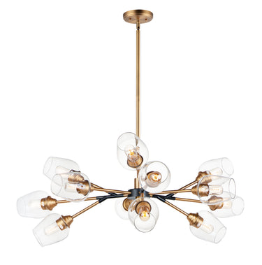 Maxim Lighting Savvy 12-Light Chandelier Antique Brass/Black
